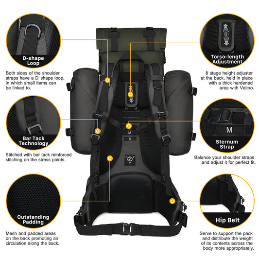 Tactical Mountain Backpack with Rain Cover