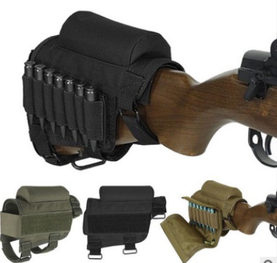 Adjustable Tactical Buttstock Cheek Rest & Ammo Holder