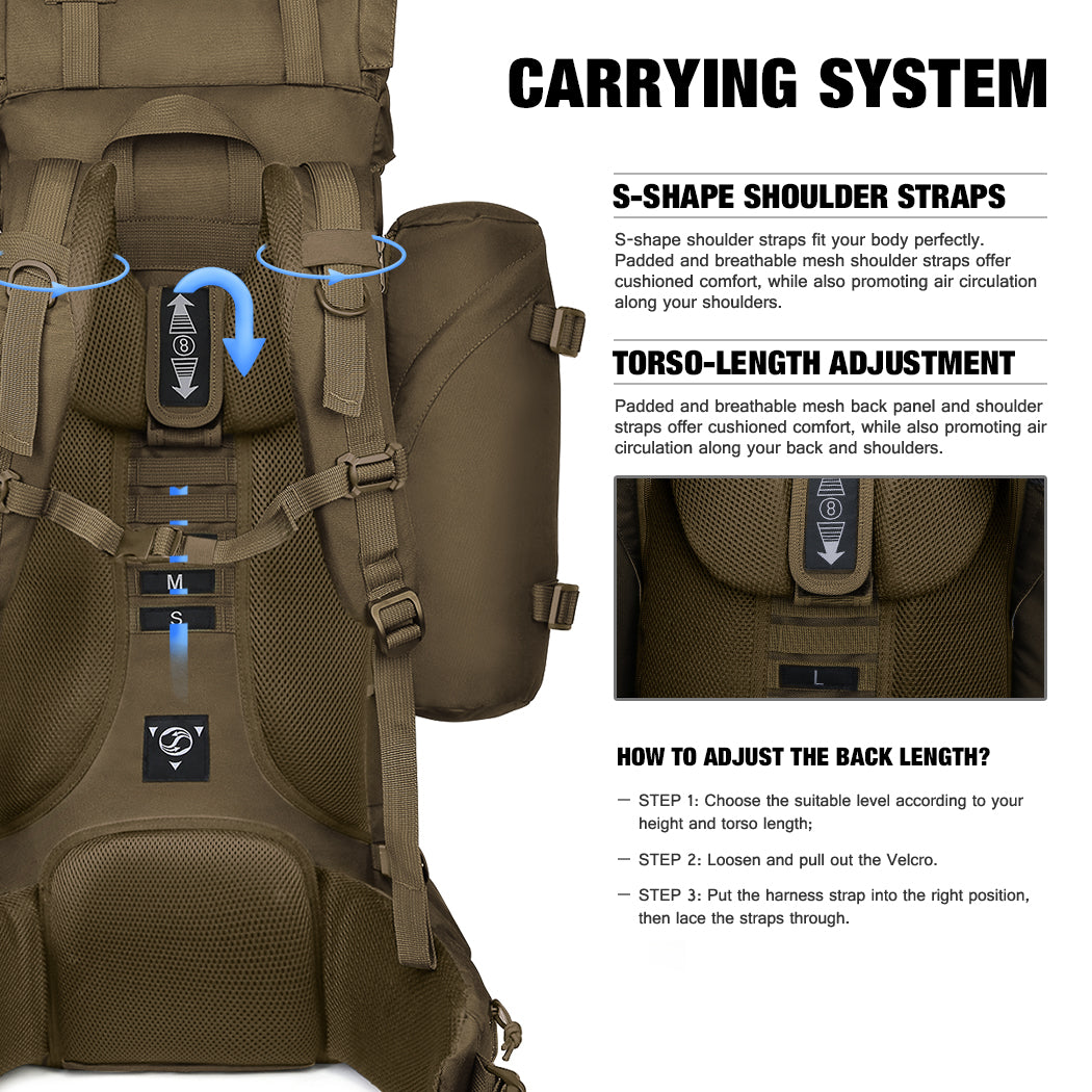 Tactical Mountain Backpack with Rain Cover