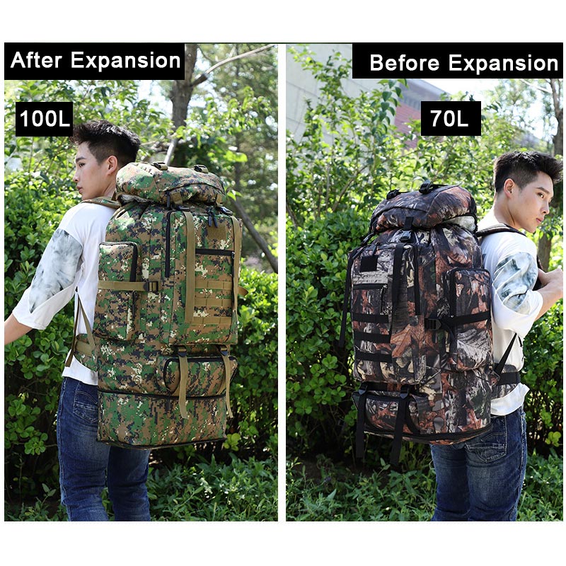100L Waterproof Tactical Camouflage Backpack