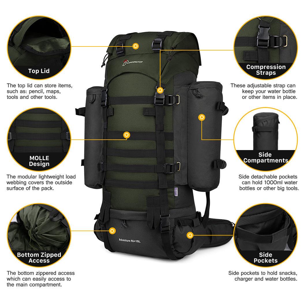 Tactical Mountain Backpack with Rain Cover