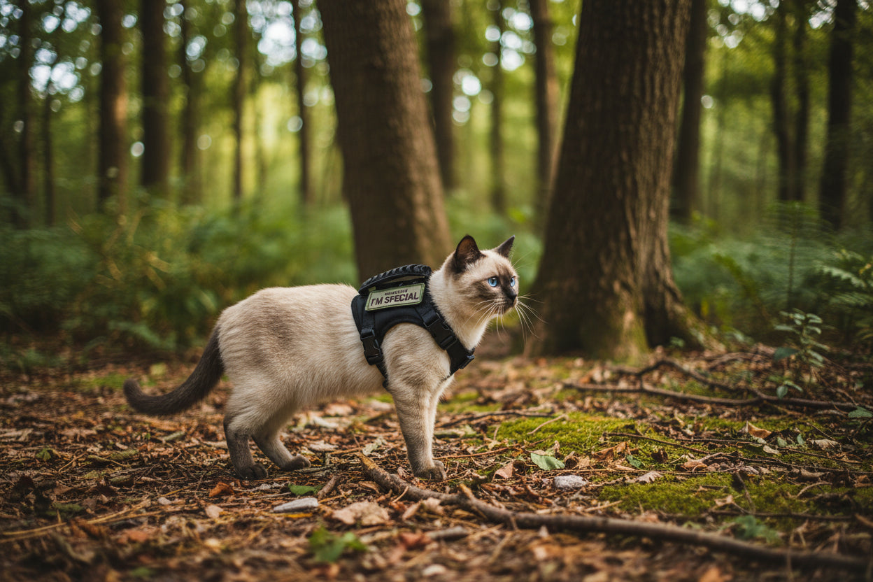 Adjustable Tactical Cat Harness with Leash