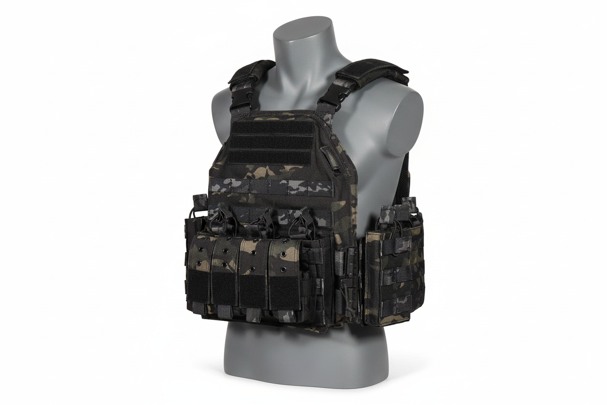 Tactical Plate Carrier Vest (Black CP)