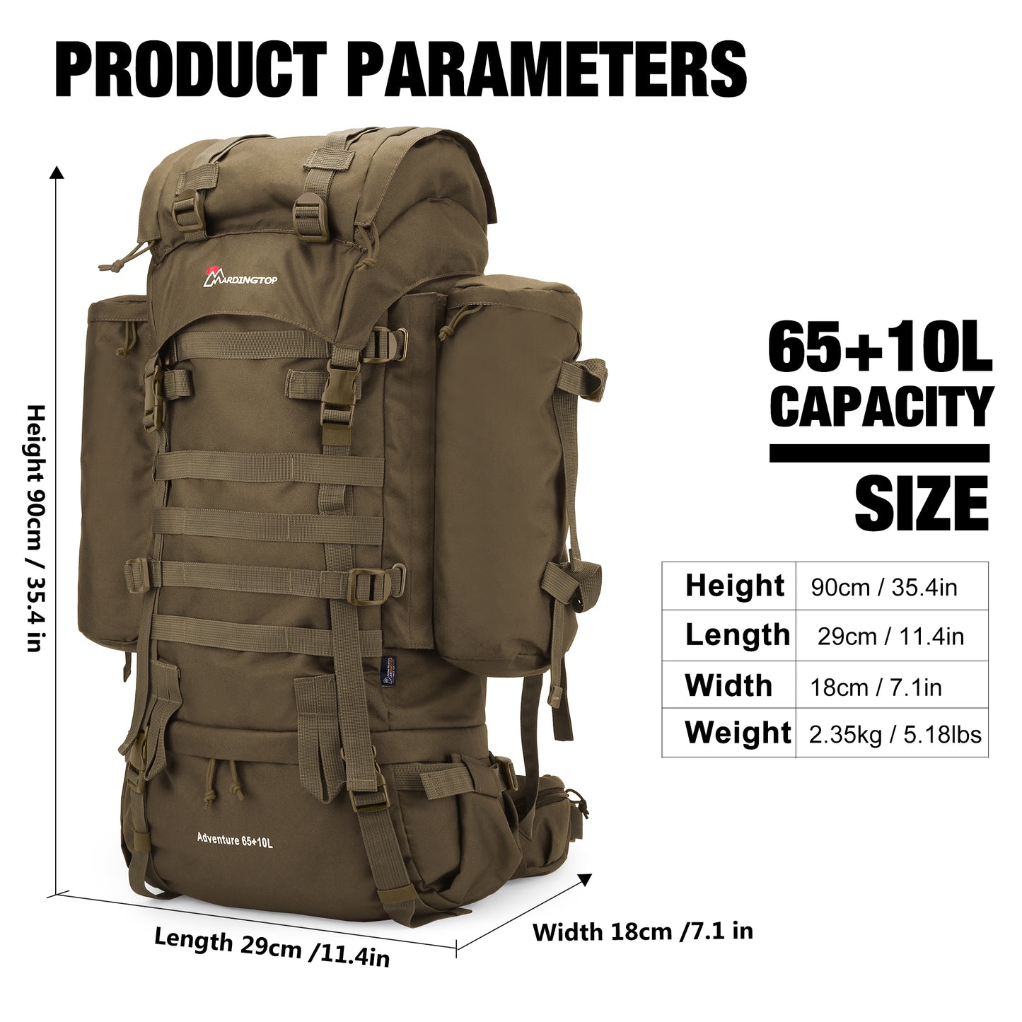 Tactical Mountain Backpack with Rain Cover
