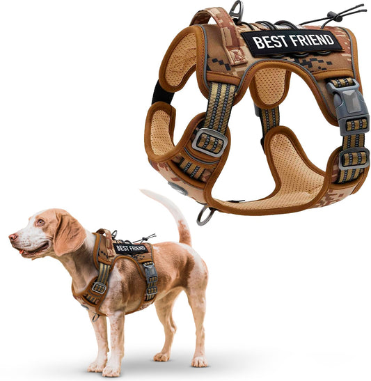 Tactical Dog Harness Desert Camouflage 900D Nylon